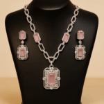 Rose Prism Geometric Necklace Set