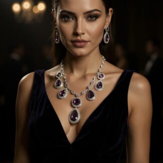 Amethyst Luxe Crystal Necklace Set